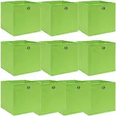vidaXL Opbergboxen, 10 stuks, groen, 32x32x32 cm, van stof