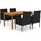 vidaXL 5-delige tuinset, zwart