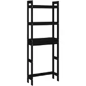 vidaXL Toiletrek 63x26x171 cm massief grenenhout zwart