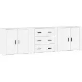 vidaXL Dressoirs 3 st bewerkt hout wit