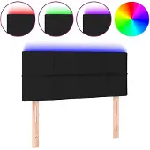 vidaXL Hoofdbord LED 80x5x78/88 cm stof zwart