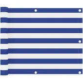 vidaXL Balkonscherm 75x600 cm oxford stof wit en blauw