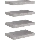vidaXL Wandschappen 4 st zwevend 40x23,5x3,8 cm MDF betongrijs