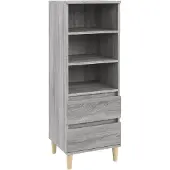 vidaXL Hoge kast 40x36x110 cm bewerkt hout grijs sonoma
