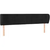 vidaXL Hoofdbord met randen 183x23x78/88 cm fluweel zwart