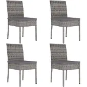 vidaXL Tuinstoelen 4 st poly rattan grijs