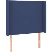 vidaXL Hoofdbord met randen 103x16x118/128 cm stof blauw