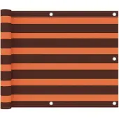 vidaXL Balkonscherm 75x300 cm oxford stof oranje en bruin