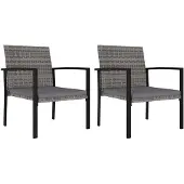 vidaXL Tuinstoelen 2 st poly rattan grijs