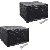 vidaXL Tuinmeubelhoezen poly rattan 2 st 4-persoons 113x113 cm