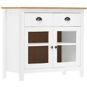 vidaXL Dressoir Hill Range 90x40x80 cm massief grenenhout wit