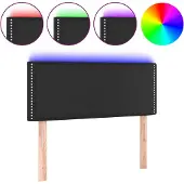 vidaXL Hoofdbord LED 100x5x78/88 cm kunstleer zwart