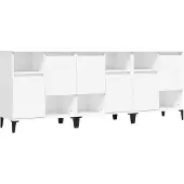vidaXL Dressoirs, 3 stuks, wit, 60x35x70 cm, houtvezel