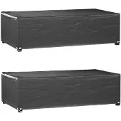 vidaXL Tuinmeubelhoezen 2 st 8 oogjes rechthoekig 125x70x35 cm