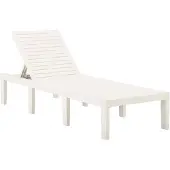vidaXL Ligbed kunststof wit