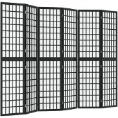 vidaXL Kamerscherm inklapbaar 6 panelen Japanse stijl 240x170 cm zwart