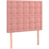 vidaXL Hoofdbord roze 100x5x118/128 cm fluweel