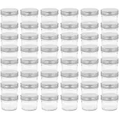 vidaXL Jampotten met zilverkleurige deksels 48 st 110 ml glas