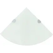 vidaXL Hoekschappen 2 st met chromen dragers 25x25 cm glas wit