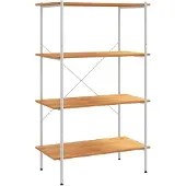 vidaXL Opbergrek 4-laags 80x40x130 cm wit en eikenkleurig