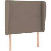 vidaXL Hoofdbord met randen 93x23x118/128 cm stof taupe