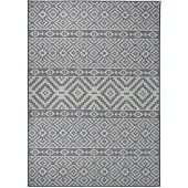 vidaXL Buitenkleed met patroon platgeweven 120x170 cm blauw