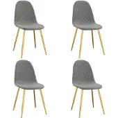 vidaXL Eetkamerstoelen 4 st fluweel lichtgrijs