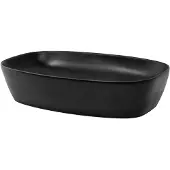 LuxeBath wastafel, opzetwastafel, vierkant, 60,5x38,5x14 cm, mat zwart, van keramiek