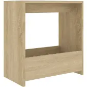 vidaXL Bijzettafel 50x26x50 cm bewerkt hout sonoma eikenkleurig