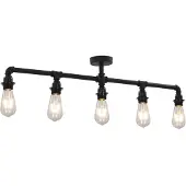 vidaXL Plafondlamp 5xE27 zwart