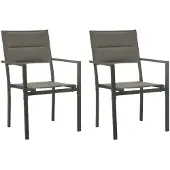 vidaXL Tuinstoelen, 2 stuks. Textilene en staal, grijs en antraciet