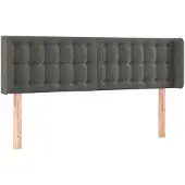 vidaXL Hoofdbord met randen 147x16x78/88 cm fluweel donkergrijs