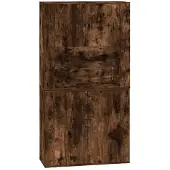 vidaXL Hoge kast bewerkt hout gerookt eikenkleurig