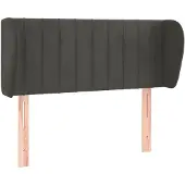 vidaXL Hoofdbord met randen 103x23x78/88 cm fluweel donkergrijs