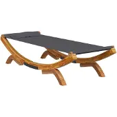 vidaXL Loungebed 100x188,5x44 cm massief gebogen hout antracietkleurig