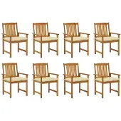 vidaXL Tuinstoelen 8 st met kussens massief acaciahout
