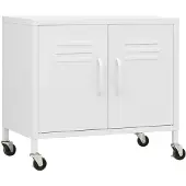 vidaXL Opbergkast 60x35x56 cm staal wit