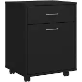 vidaXL Rolkast 45x38x54 cm bewerkt hout zwart