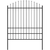 vidaXL Tuinhek Woerden met speerpunt staal 170x200 cm zwart
