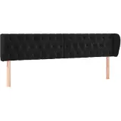 vidaXL Hoofdbord met randen 183x23x78/88 cm fluweel zwart