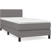 vidaXL Boxspring met matras stof donkergrijs 80x200 cm