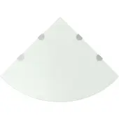 vidaXL Hoekschappen 2 st met chromen dragers 45x45 cm glas wit