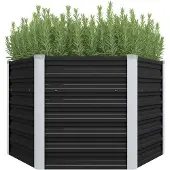 vidaXL Plantenbak verhoogd 129x129x77cm gegalvaniseerd staal antraciet