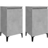 vidaXL Nachtkastjes 2 st 40x35x70 cm bewerkt hout betongrijs