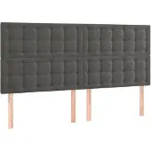 vidaXL Hoofdbord donkergrijs 160x5x118/128 cm Fluweel