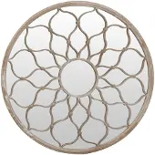 vidaXL Spiegel rond 60x3 cm ijzer zandkleurig