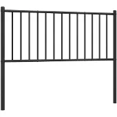 vidaXL Vervangend hoofdbord metaal zwart 75 cm