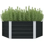 vidaXL Plantenbak verhoogd 129x129x45cm gegalvaniseerd staal antraciet