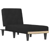 vidaXL Chaise longue fluweel zwart