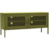 vidaXL Tv-meubel 105x35x50 cm staal olijfgroen